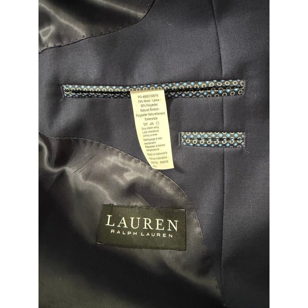 Polo Ralph Lauren navy blue wool blend blazer men's size 45R - Picture 4 of 6